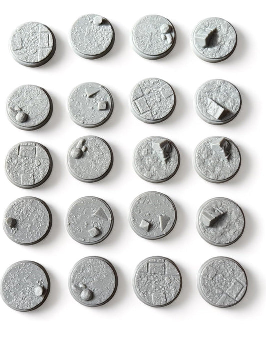 Set of 20 Round Rock Bases Stone , Terrain Scenery for Tabletop 28mm Miniatures Wargame 25mm scale