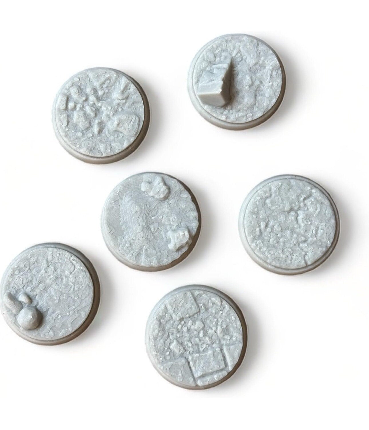 Set of 20 Round 32 mm Rock Bases Stone , Terrain Scenery for Tabletop Wargame