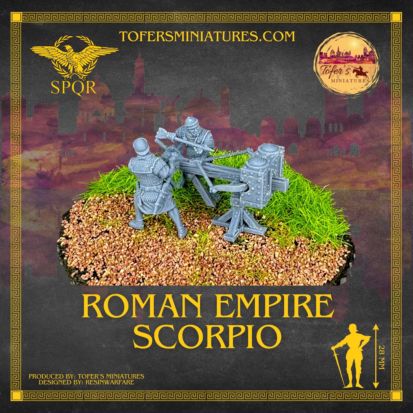 Roman Empire Artillery: Scorpio. 28 mm Miniatures Ideal for Games Like Hail Caesar and Other Wargames. Produced by Tofer's Miniatures