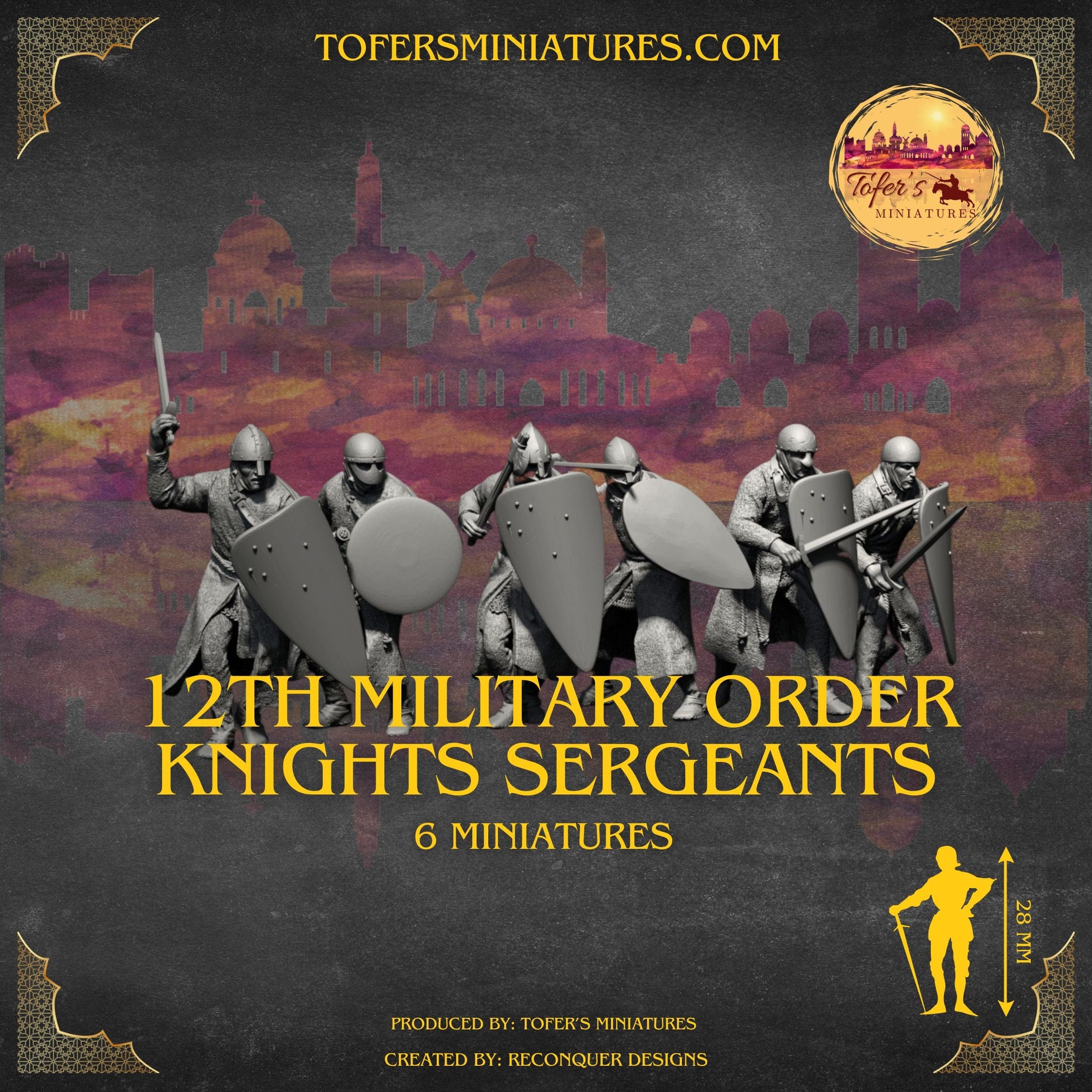 Miniatures Order 12TH Century Military Order Knights Sergeants. 28 mm Miniatures – Tofer ...
