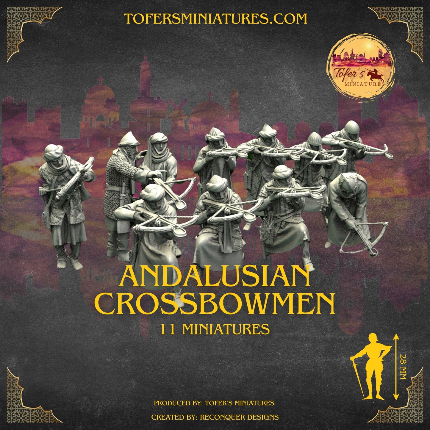 Andalusian Crossbowmen . 28 mm Miniatures