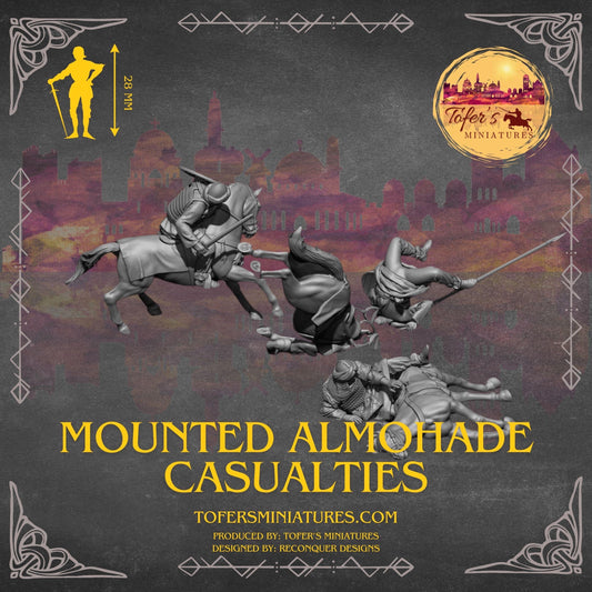 Mounted Almohade Casualties. 28 mm Miniatures