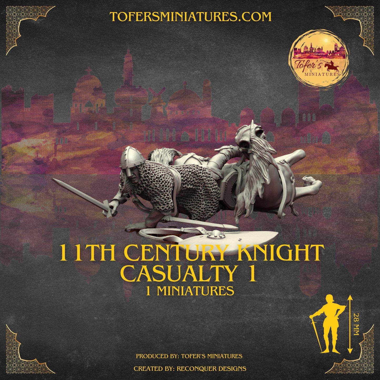 11th Century Knight Casualty 1. 28 mm Miniatures