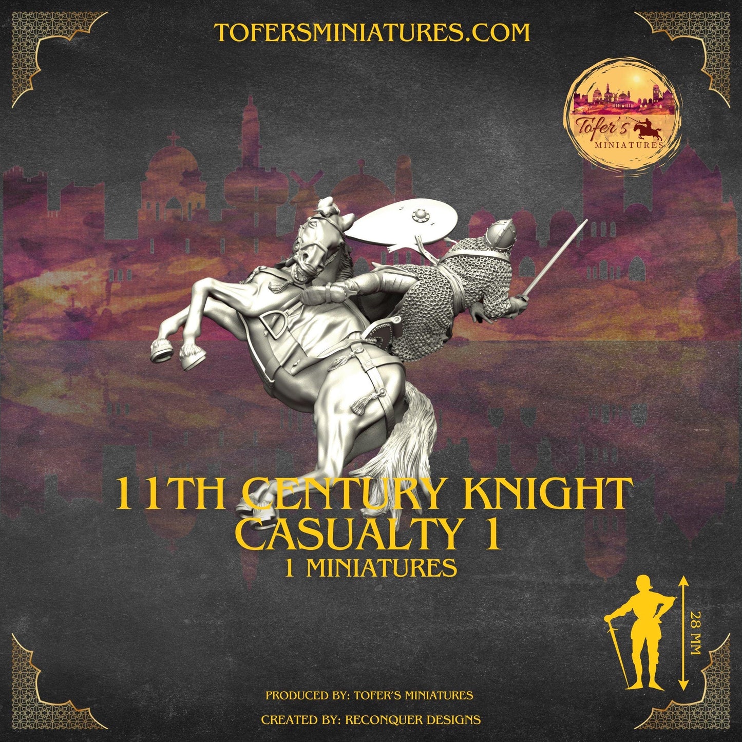 11th Century Knight Casualty 1. 28 mm Miniatures