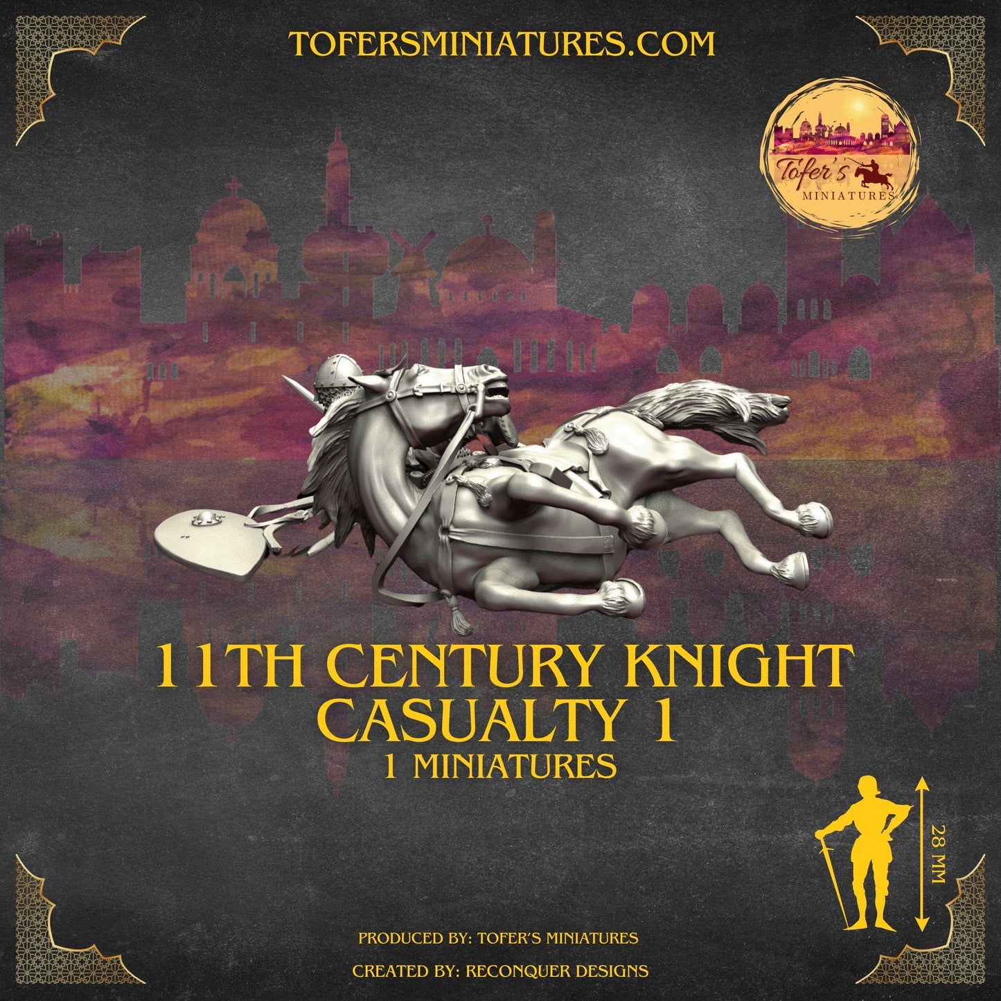 11th Century Knight Casualty 1. 28 mm Miniatures