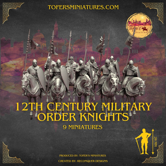 12TH Century Military Order Knights. 28 mm Miniatures