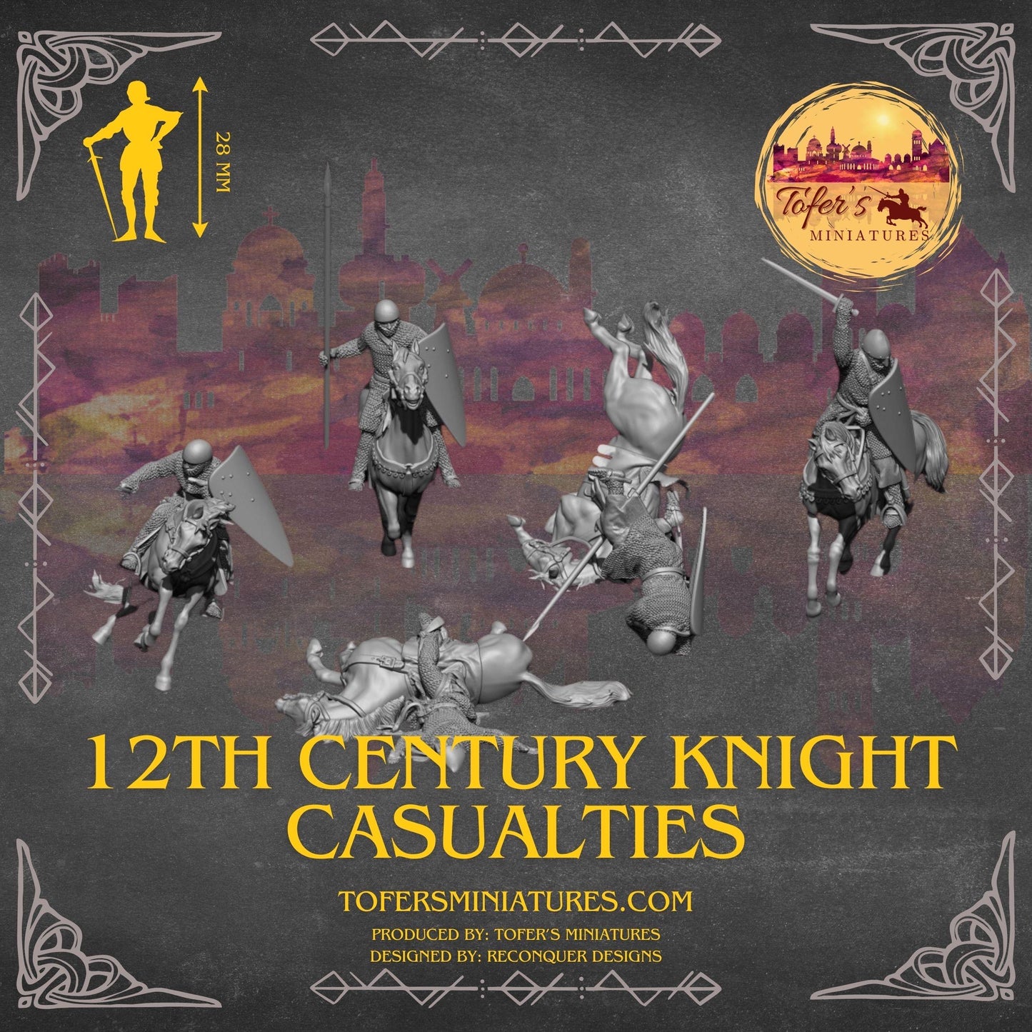 12th Century Knight Casualties. 28 mm Miniatures