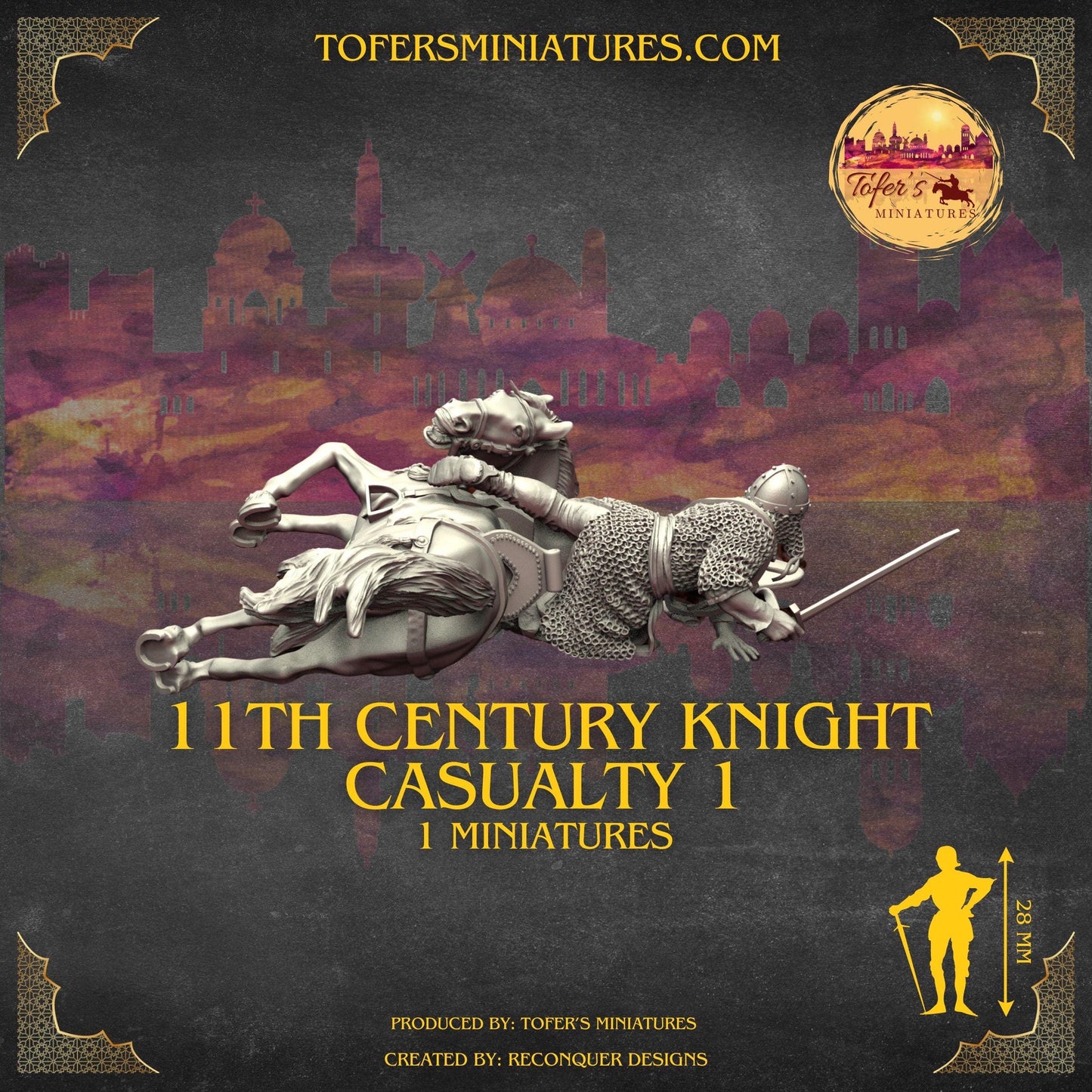 11th Century Knight Casualty 1. 28 mm Miniatures