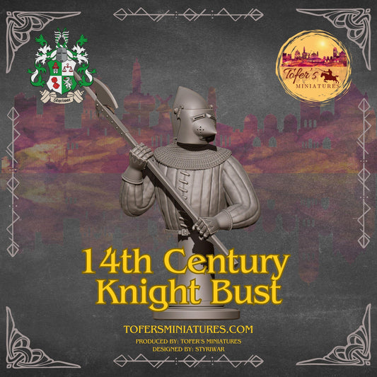 14th Century Knight Bust. 28 mm Miniatures