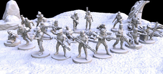 Assault Clone Troopers Miniatures 1:48 Scale Wargame (Set of 20)