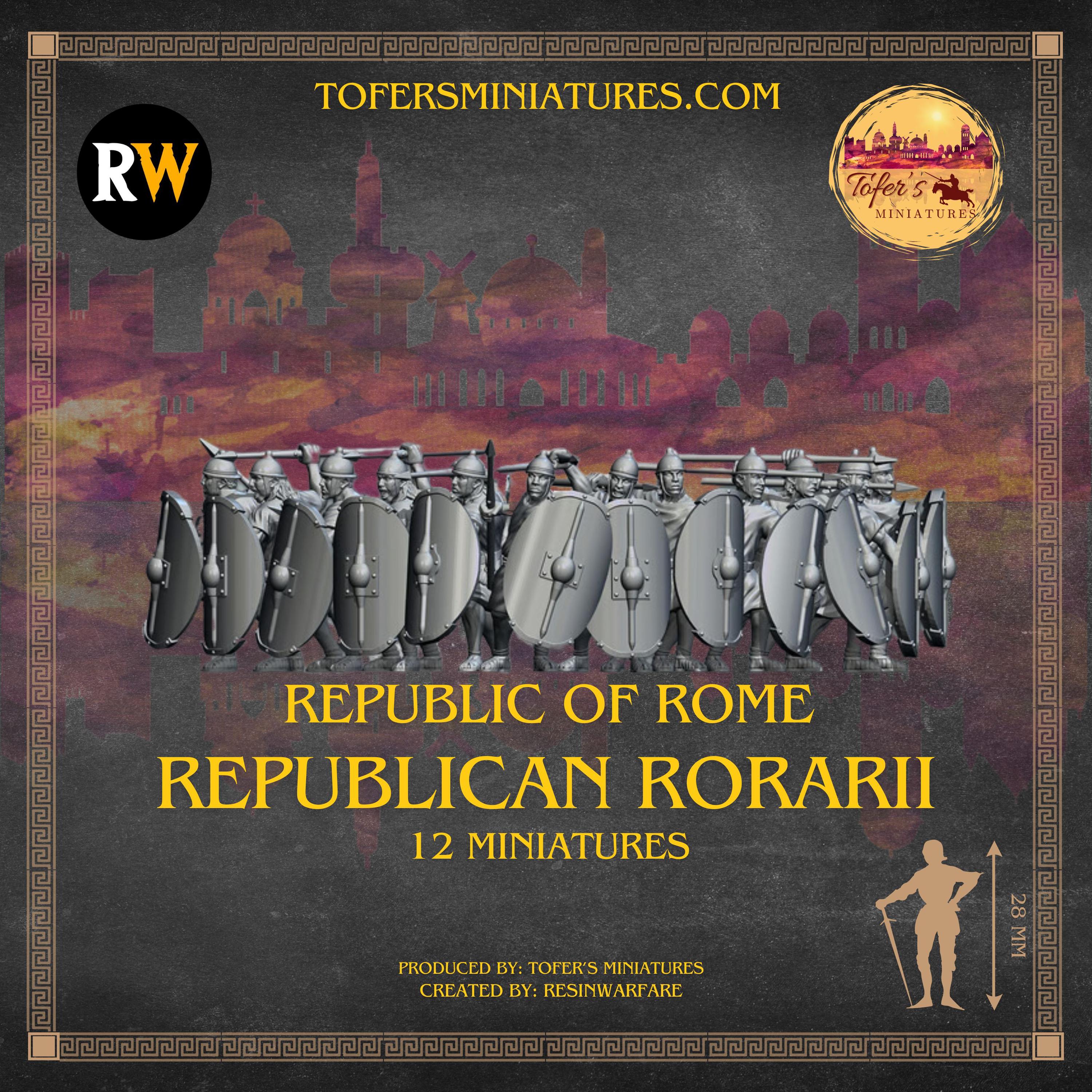 Roman Rorarii Republican Rorarii. Republic of Rome. 28 mm Miniatures Set of 12 Minia ...