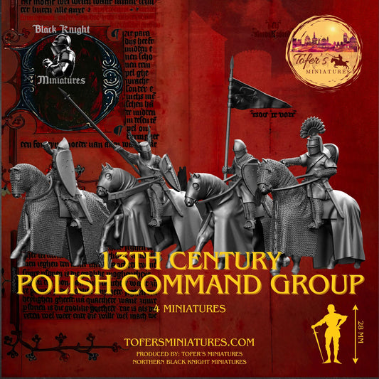 13th century Polish Command Group. 28 mm Miniatures