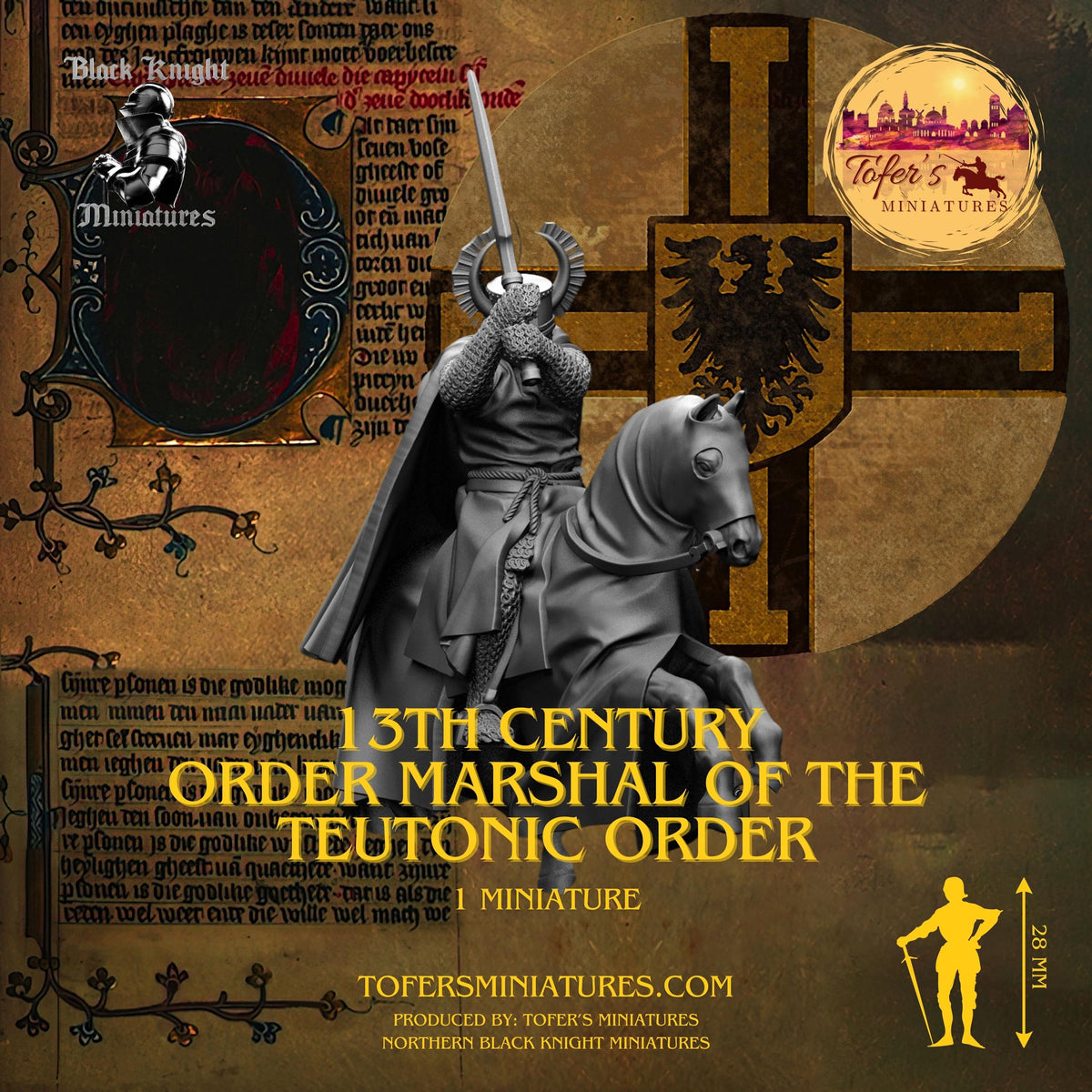 Miniatures Order 13th century Order Marshal of the Teutonic Order. 28 mm Miniature ...