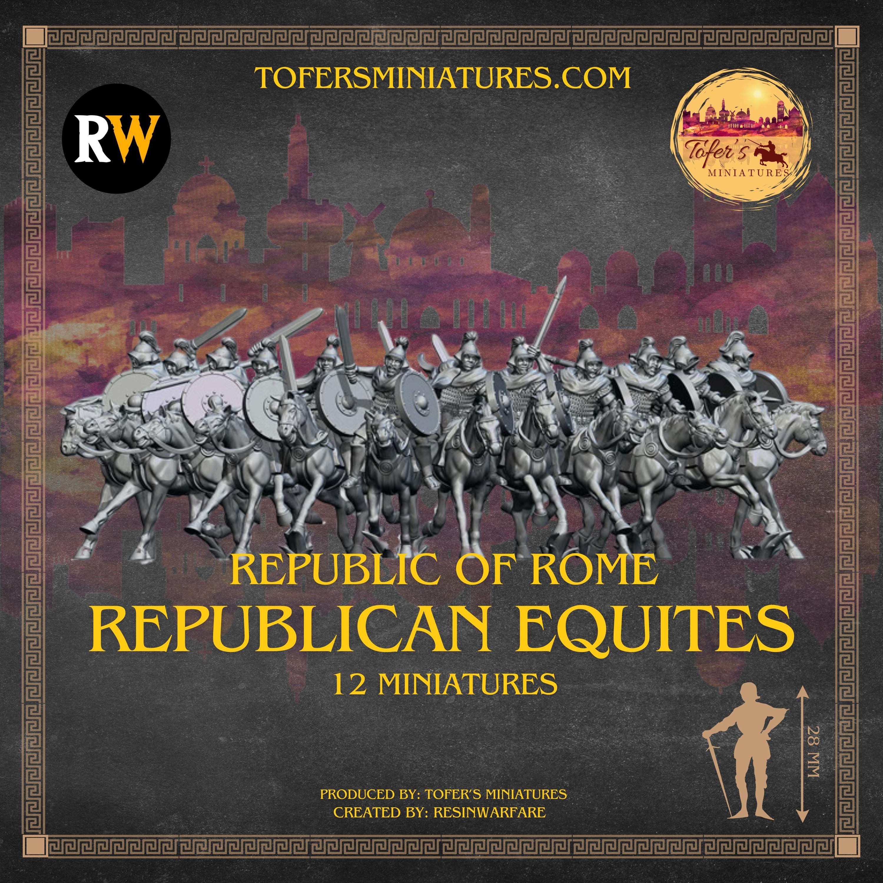 Equites Rme Republican Equites. Republic of Rome. 28 mm Miniatures Set of 12 Minia ...