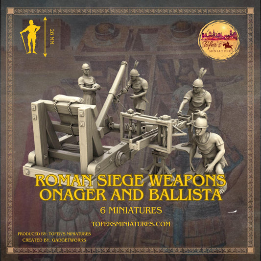 Roman Siege weapons Onager and Ballista 28 mm Miniatures by Tofer's Miniatures
