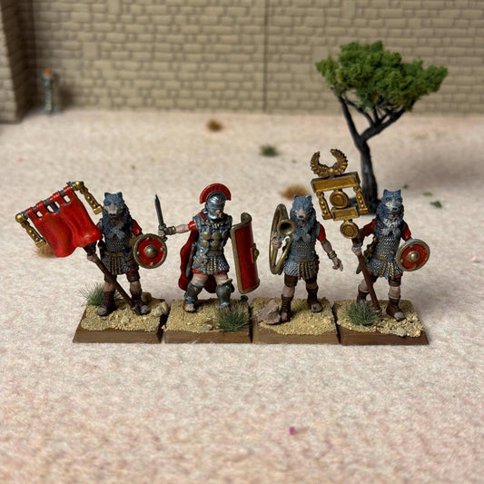 PAINTED Roman Empire Command Group Modular Miniatures. 28 mm Miniatures (Set of 4)