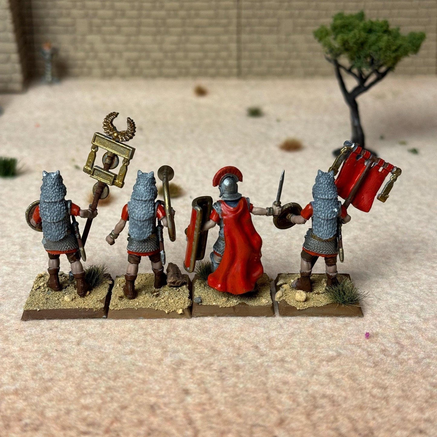 PAINTED Roman Empire Command Group Modular Miniatures. 28 mm Miniatures (Set of 4)
