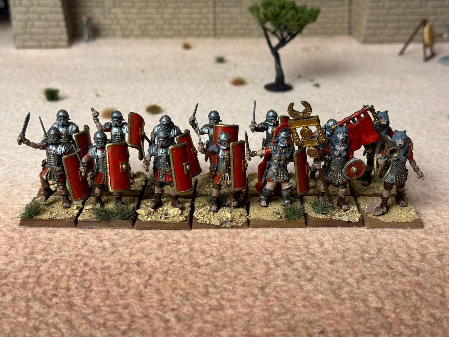 PAINTED Roman Empire Legionaries with Gladius. 28 mm Miniatures (Set of 12) Ideal for games like Hail Caesar and other wargames.