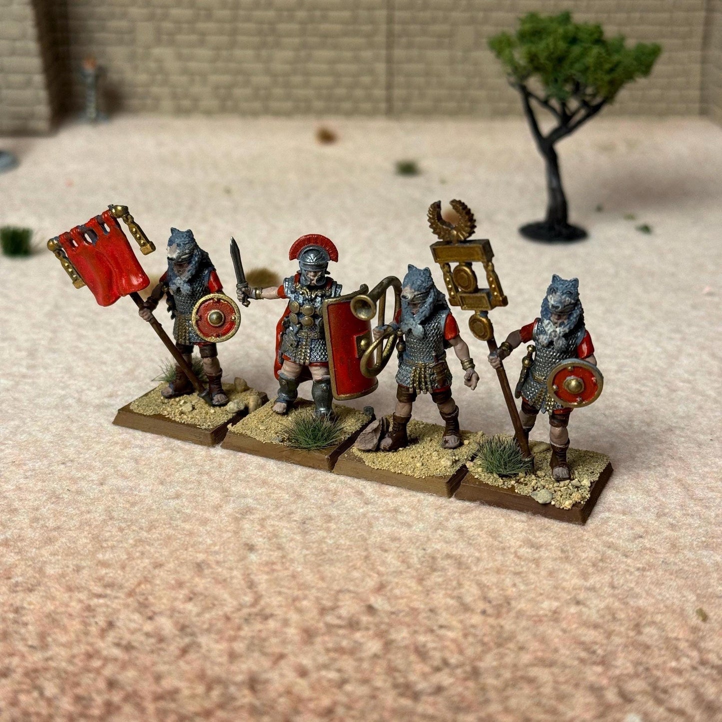 PAINTED Roman Empire Command Group Modular Miniatures. 28 mm Miniatures (Set of 4)