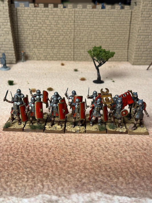 PAINTED Roman Empire Legionaries with Gladius. 28 mm Miniatures (Set of 12) Ideal for games like Hail Caesar and other wargames.