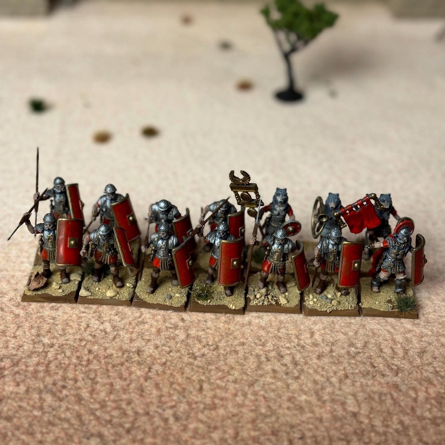 PAINTED Set of 12 Painted Roman Empire Legionaries. 28 mm Miniatures. Ideal for games like Hail Caesar and other wargames.