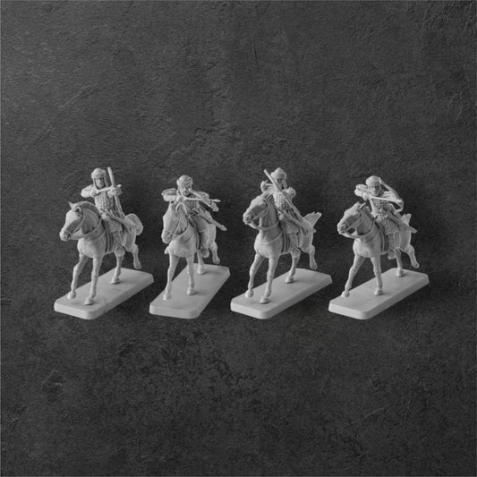 Set of 4 Byzantine Horse Archers. 28 mm Miniatures