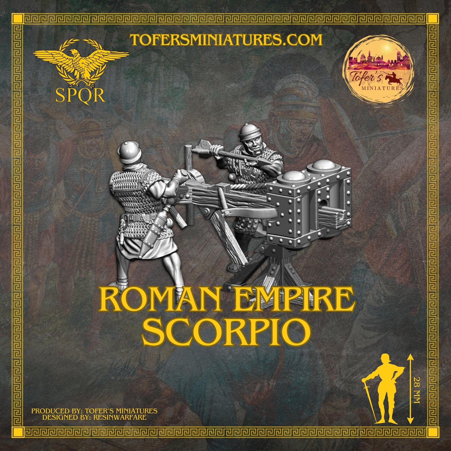 Roman Empire Artillery: Scorpio. 28 mm Miniatures Ideal for Games Like Hail Caesar and Other Wargames. Produced by Tofer's Miniatures